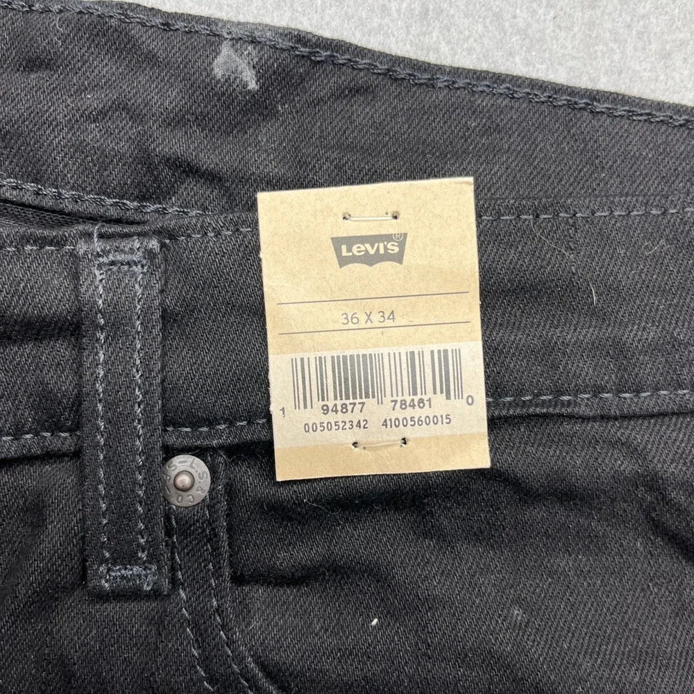 Levi's 505 Regular Fit Jeans Black 36x34 New With Tags Streetwear Classic Denim